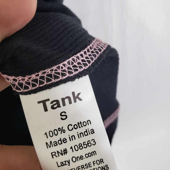 NEW Lazy One Pirate Bones‎ Ribbed Tank Top Black Red S Small NWT - Picture 6 of 7